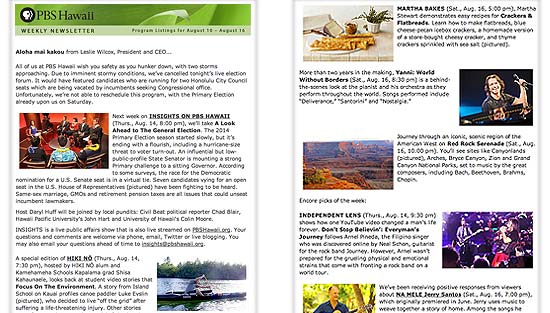 PBS Hawaii Weekly Newsletter